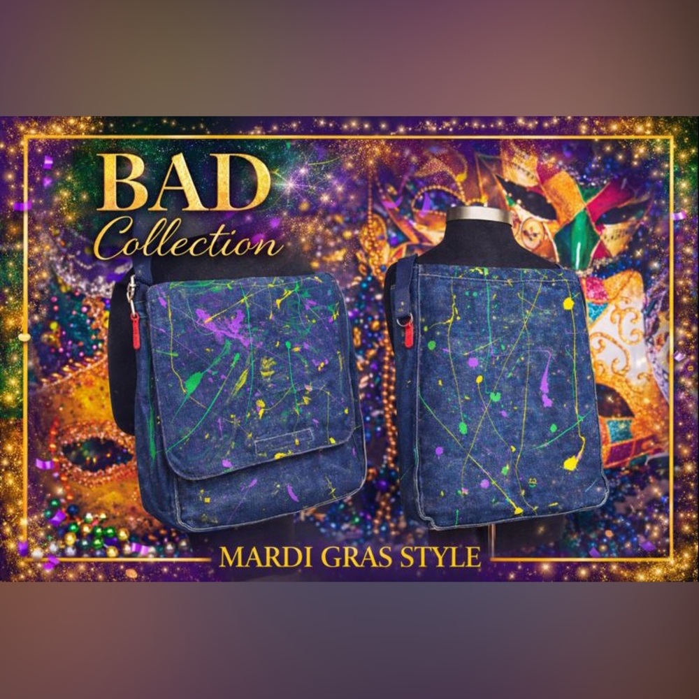 Mardi Gras Style Denim Bag BAD COLLECTION